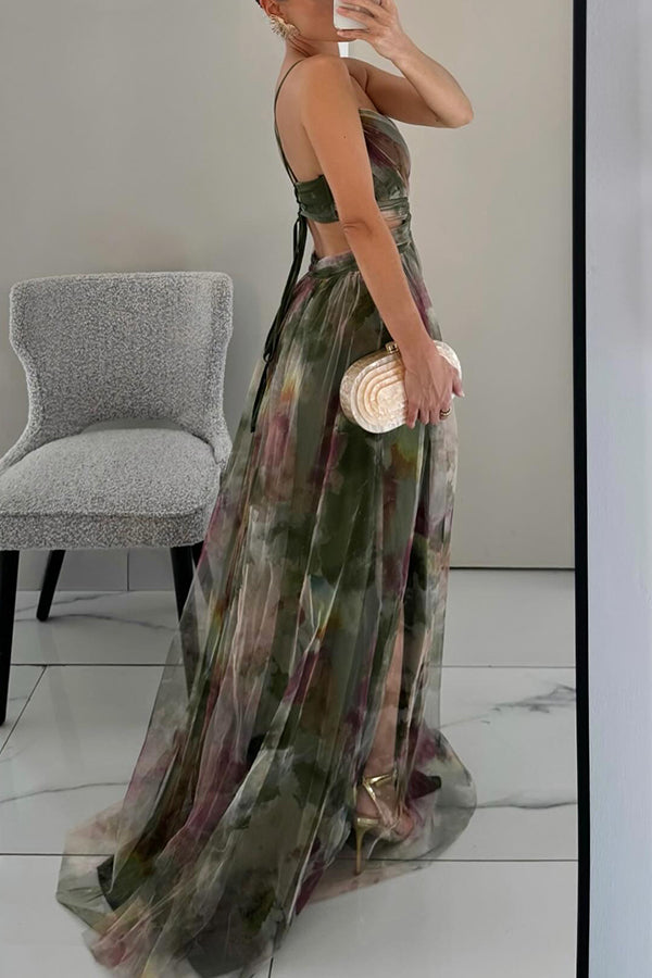 Giselle - Encantador vestido largo con estampado floral