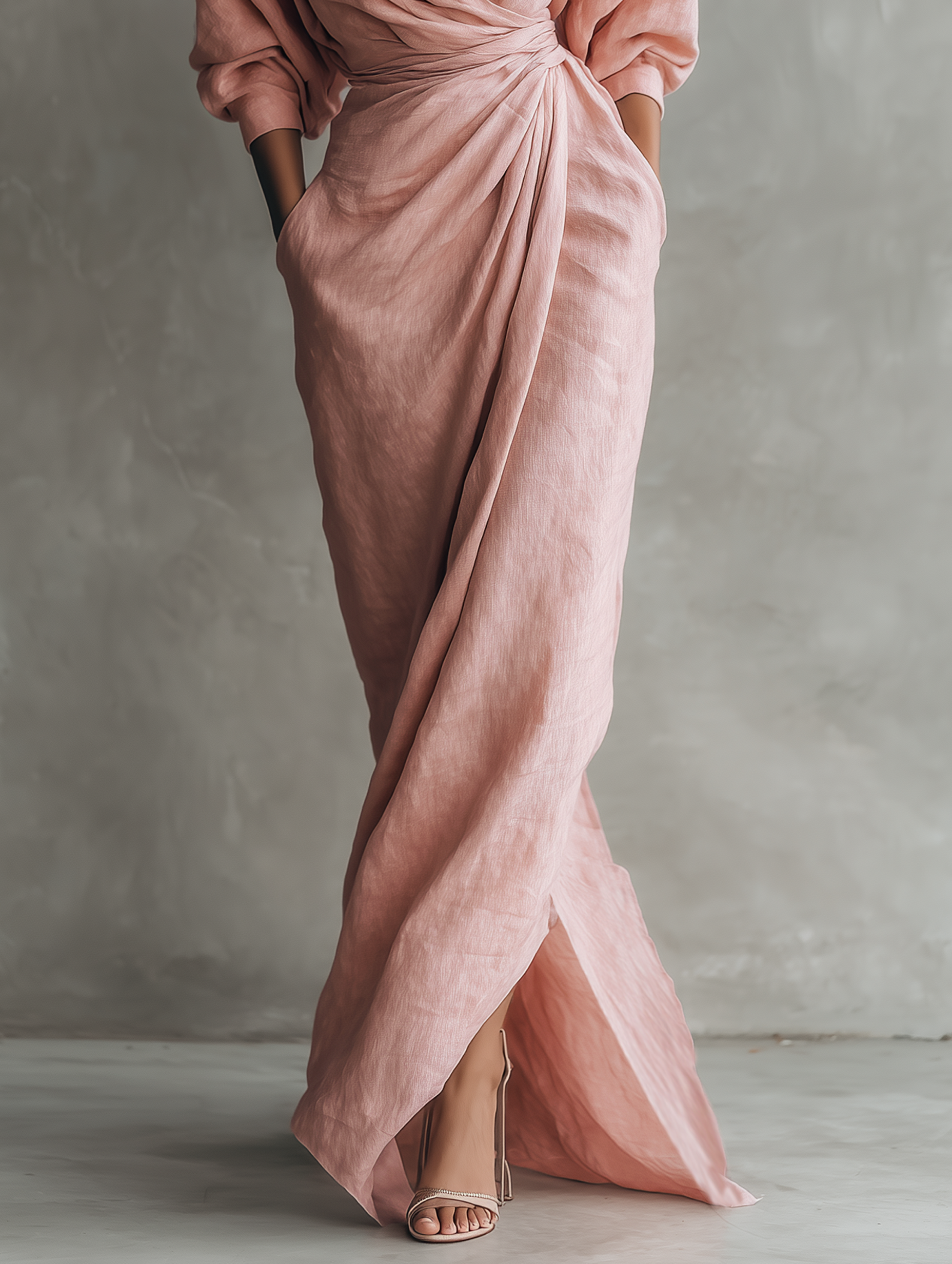 VESTIDO MAXI MINIMALISTA DE LINO
