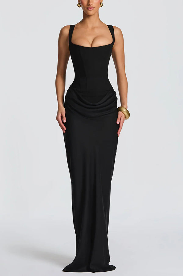 VESTIDO MAXI CORSET ENTALLADO
