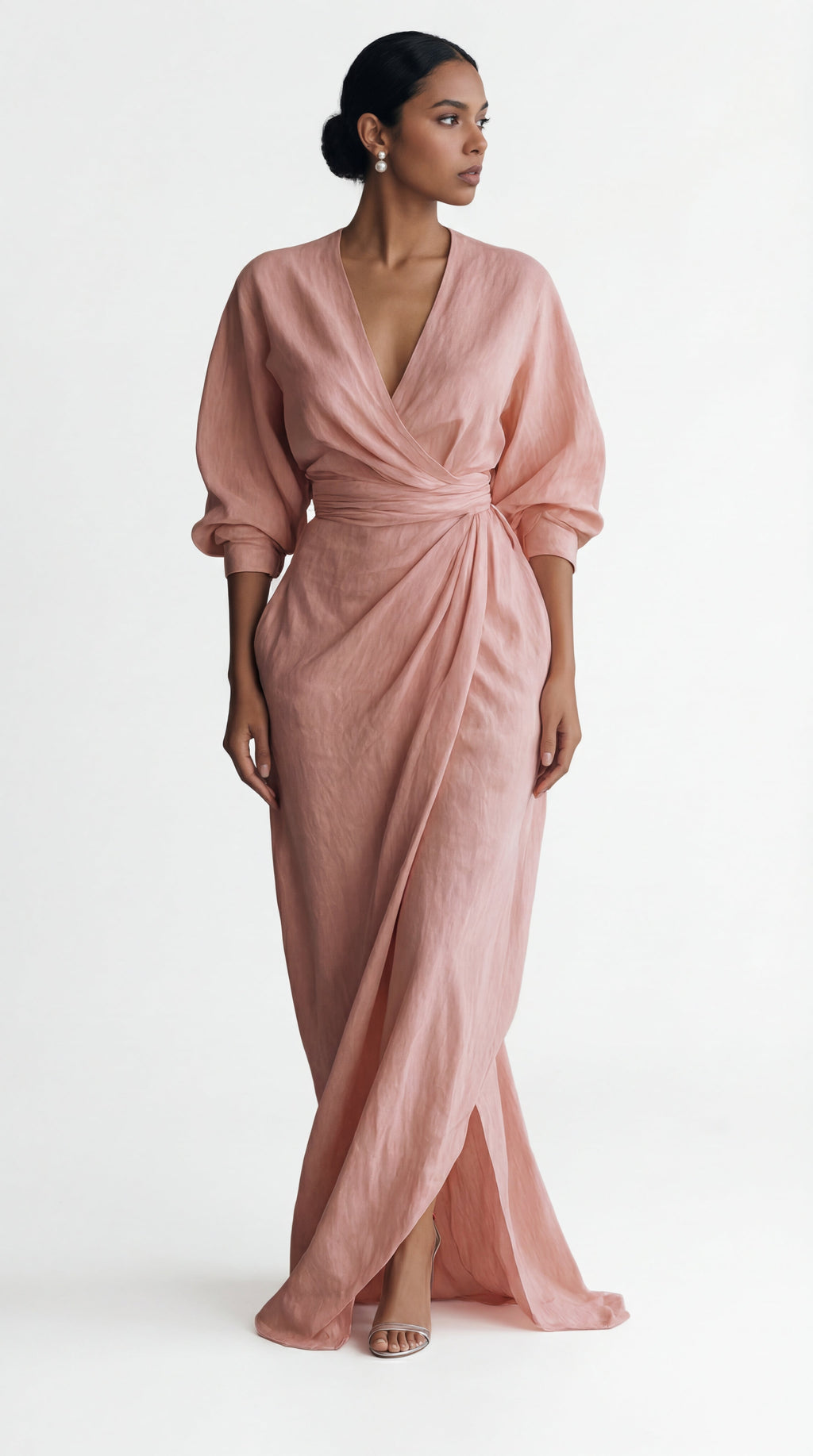 VESTIDO MAXI MINIMALISTA DE LINO
