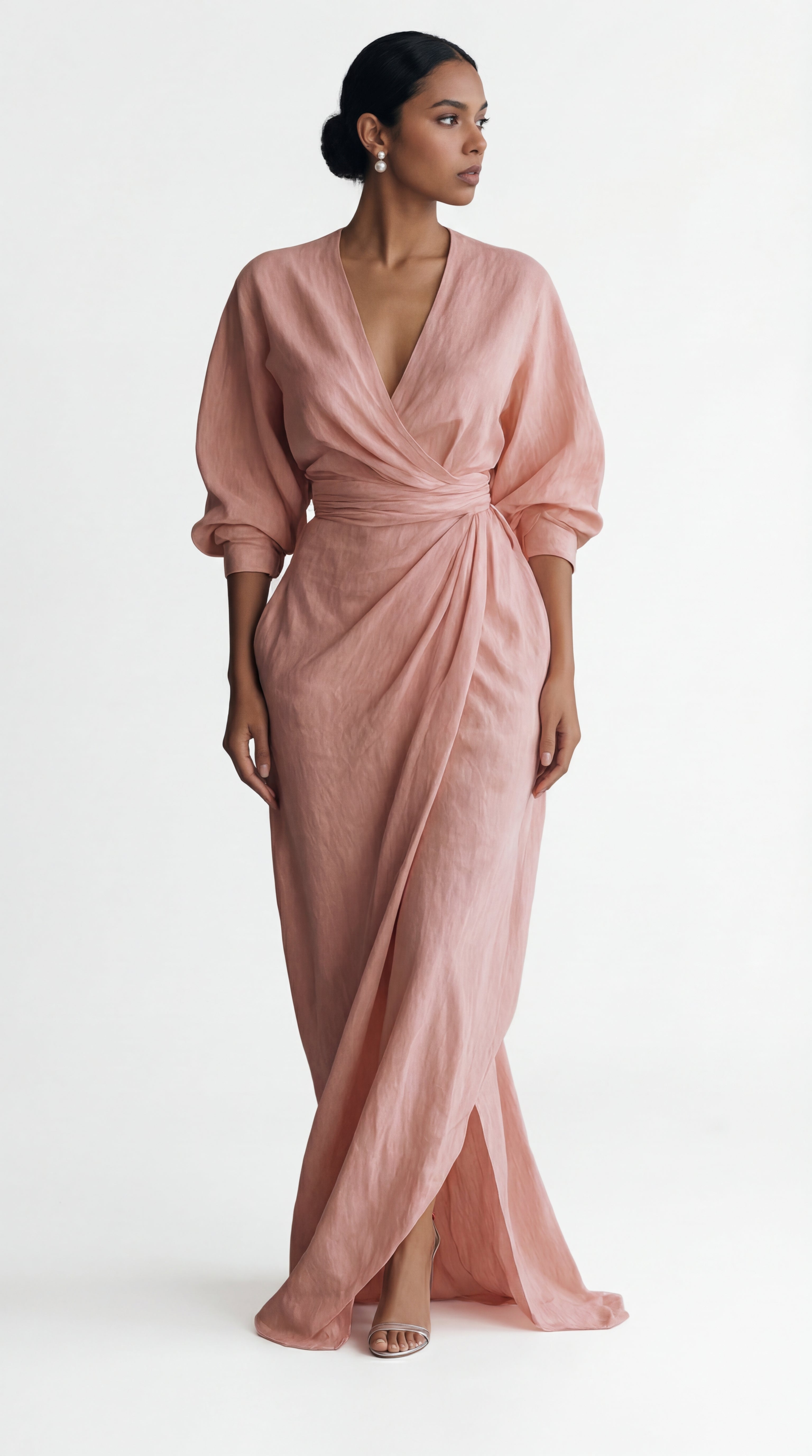 VESTIDO MAXI MINIMALISTA DE LINO