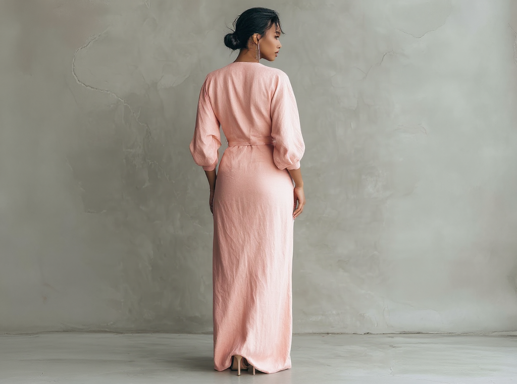 VESTIDO MAXI MINIMALISTA DE LINO