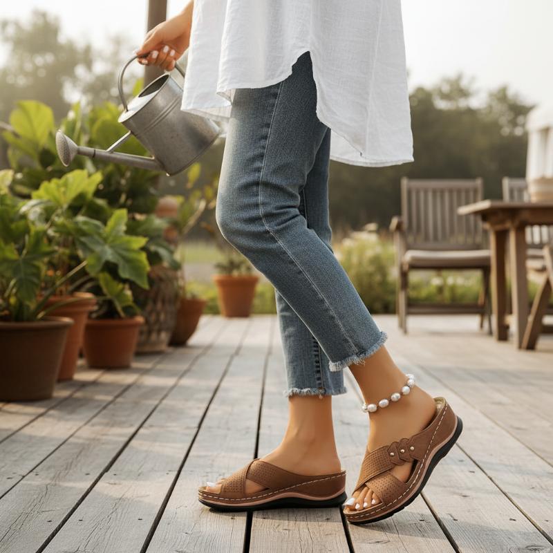 Conforia™ | Sandalias con tacón en cuña, ligeras y estables, para una comodidad que dura todo el día